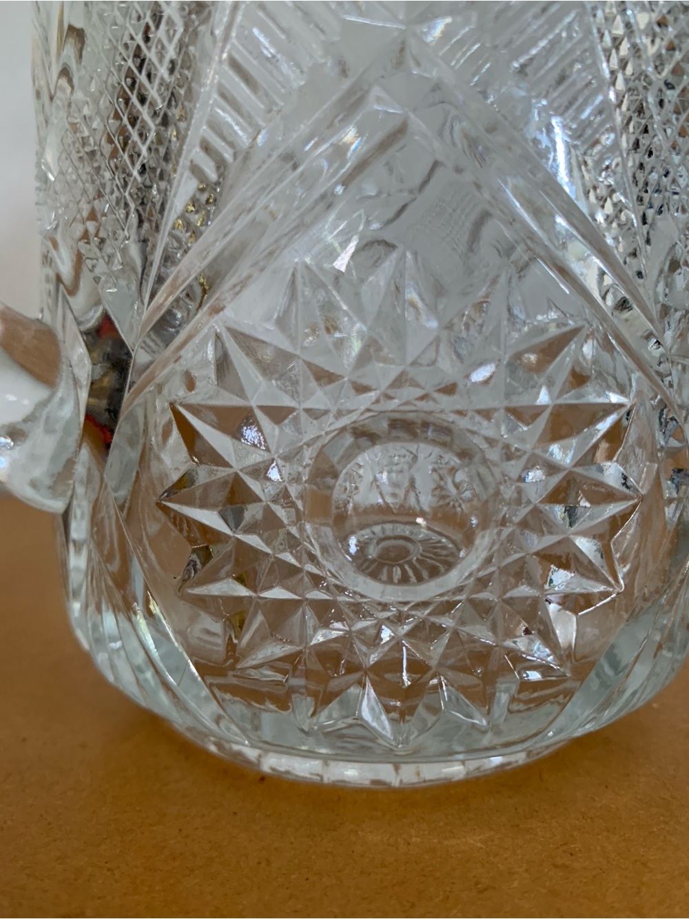 Cut glass small drink pitcher, dinnerware - Picture 8 of 10